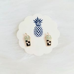 Enamel Iced Coffee Stud Earrings